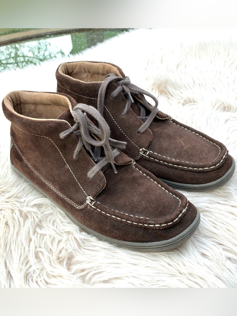 Minnetonka Mens Brown Suede Chukka Boots Sz 10